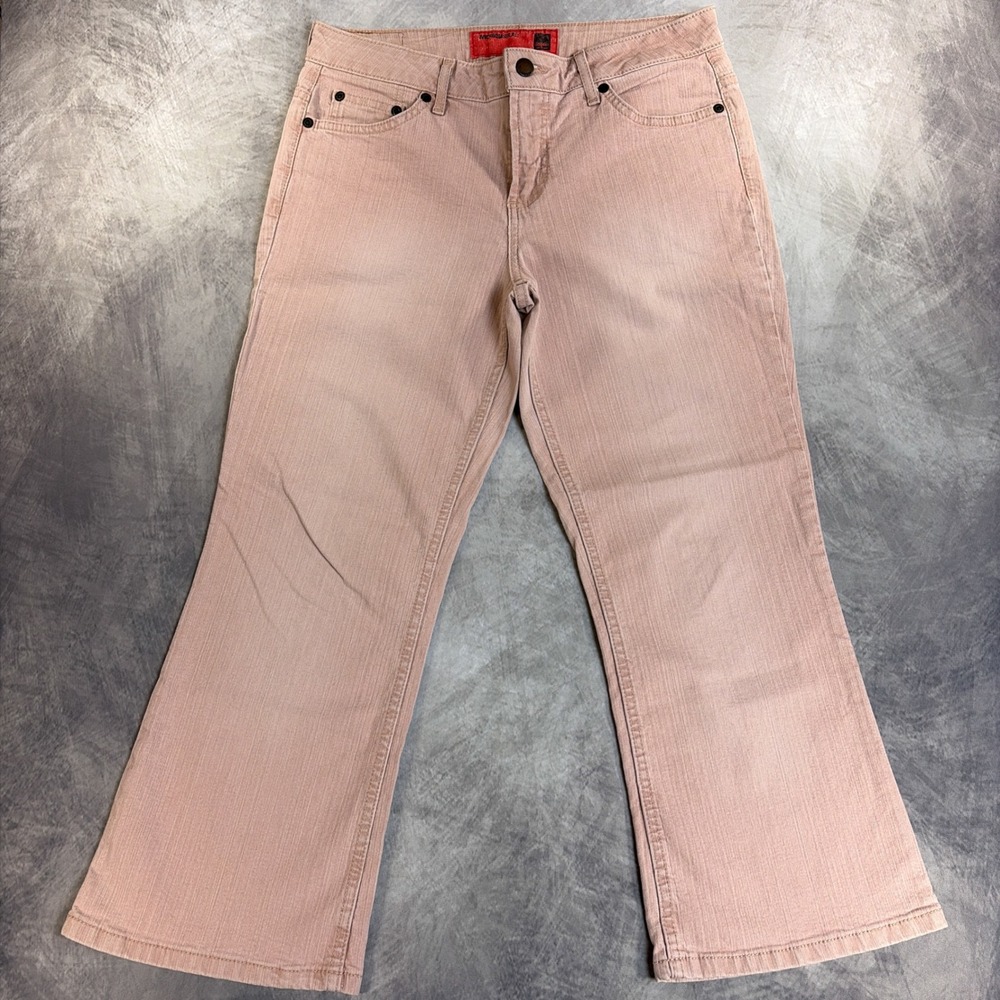 Vintage Mossimo Jeans Womens Size 7 Pink Flared Leg Stretch Denim Pants